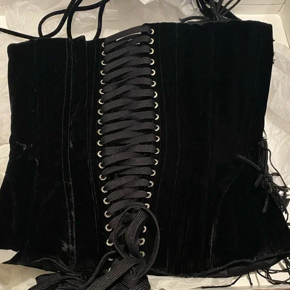 Dahlia Velvet Corset With Mini Rose Skirt. - Picture 2 of 7